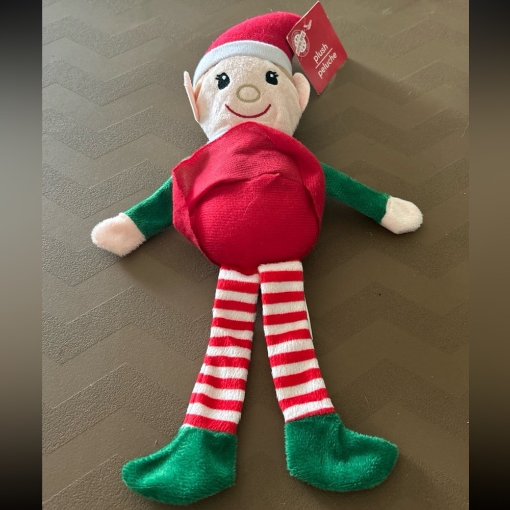 14" Plush Girl Elf Christmas Doll Preowned